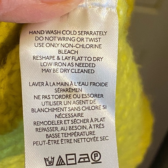 Anthropologie  yellow Lime Bia Mock Neck Tunic Sweater Alpaca blend Texture Knit - Picture 9 of 13